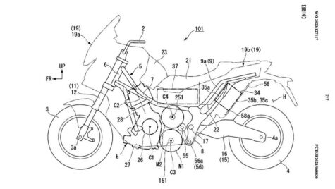 Honda a patentat o motocicletă hibridă cu două motoare electrice